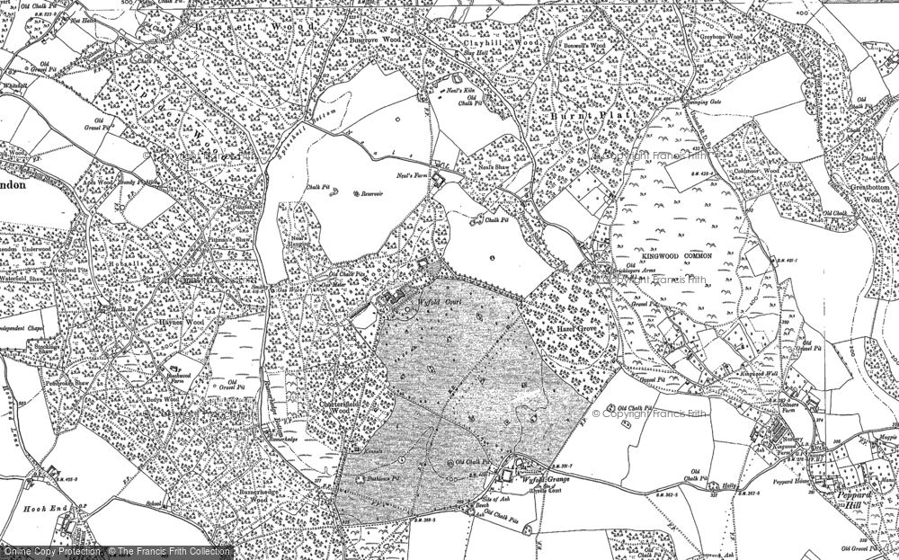 Old Map of Historic Map covering Kingwood Common in 1897