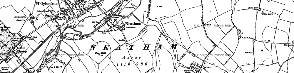 Old map of Neatham in 1895