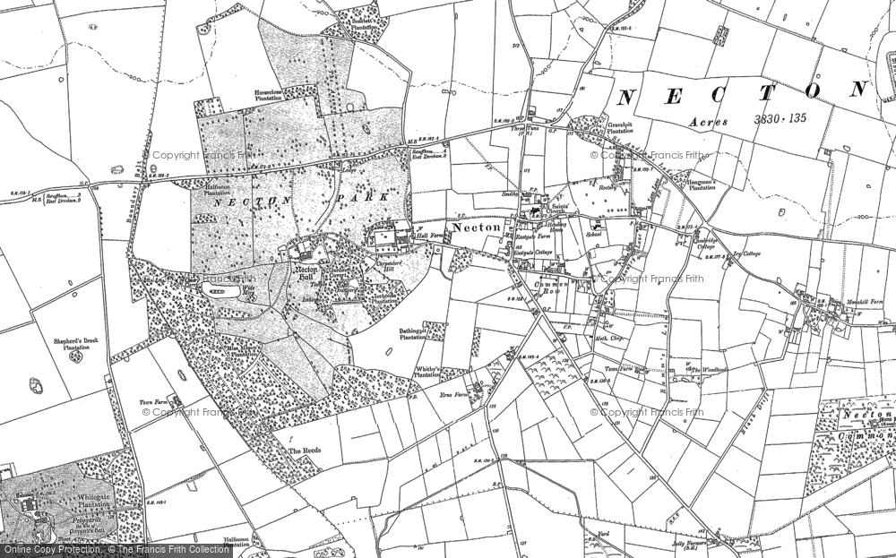 Old Map of Necton, 1882 - 1883 in 1882