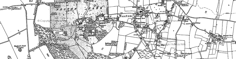 Old map of Necton in 1882