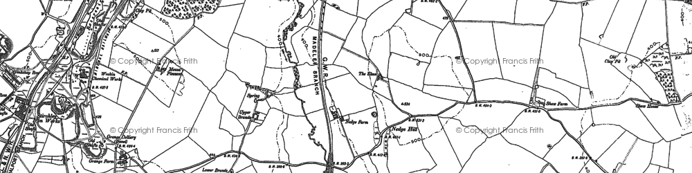 Old map of Nedge Hill in 1881