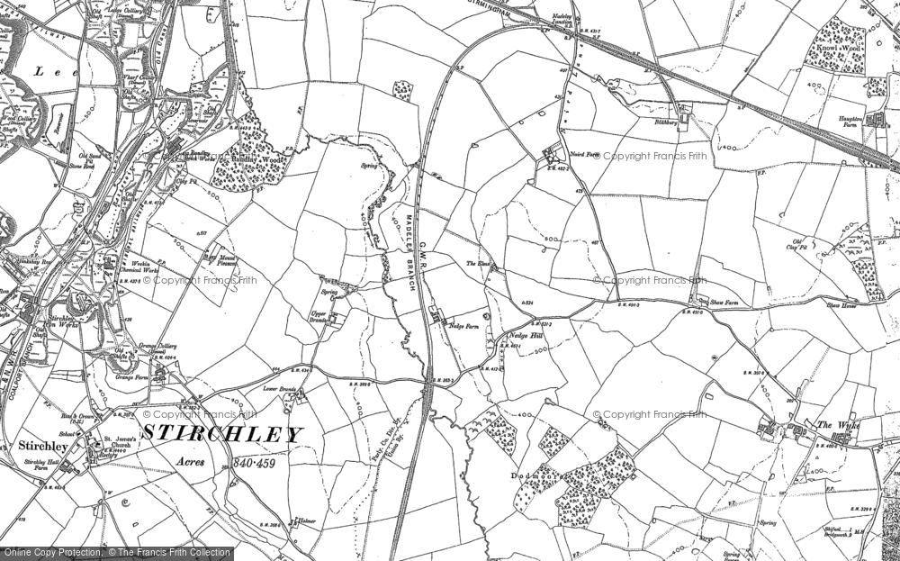 Old Map of Historic Map covering Randlay in 1882