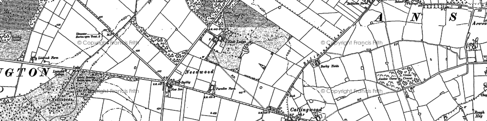 Old map of Anslow Gate in 1882