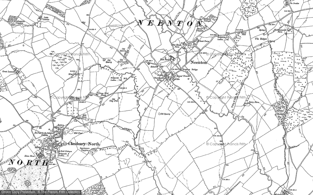 Old Map of Historic Map covering Dairy Fm, The in 1883