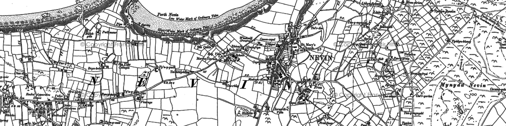 Old map of Tir Bach in 1899