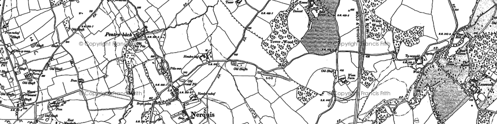 Old map of Nercwys in 1910