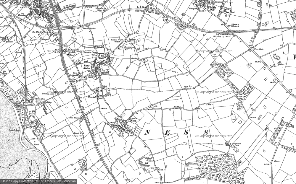 Old Map of Historic Map covering Windle Hill in 1909