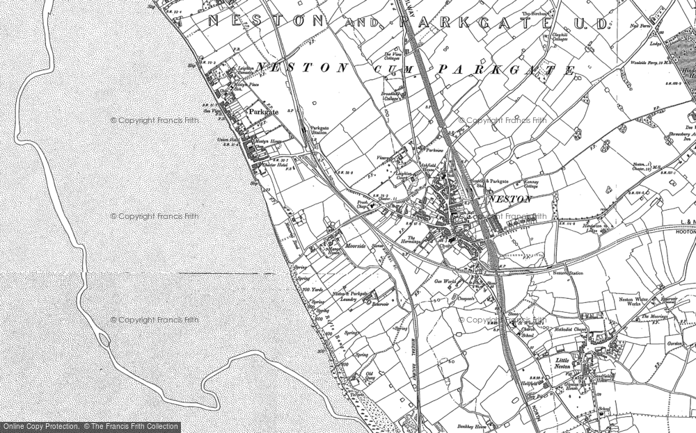 Old Map of Historic Map covering Moorside in 1897
