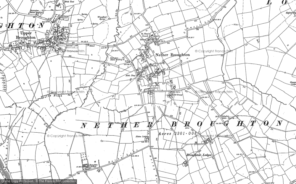 Old Map of Nether Broughton, 1883 - 1902 in 1883