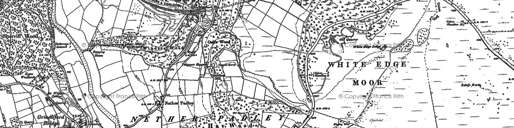 Old map of Nether Padley in 1879