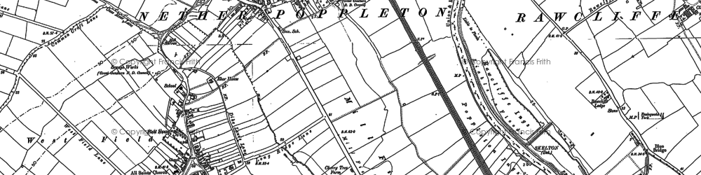 Old map of Nether Poppleton in 1890