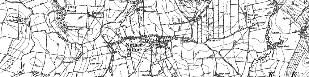 Old map of Nether Silton in 1890