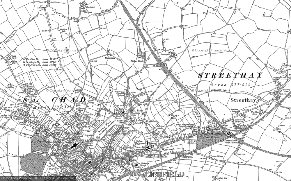 Old Map of Nether Stowe, 1882 in 1882