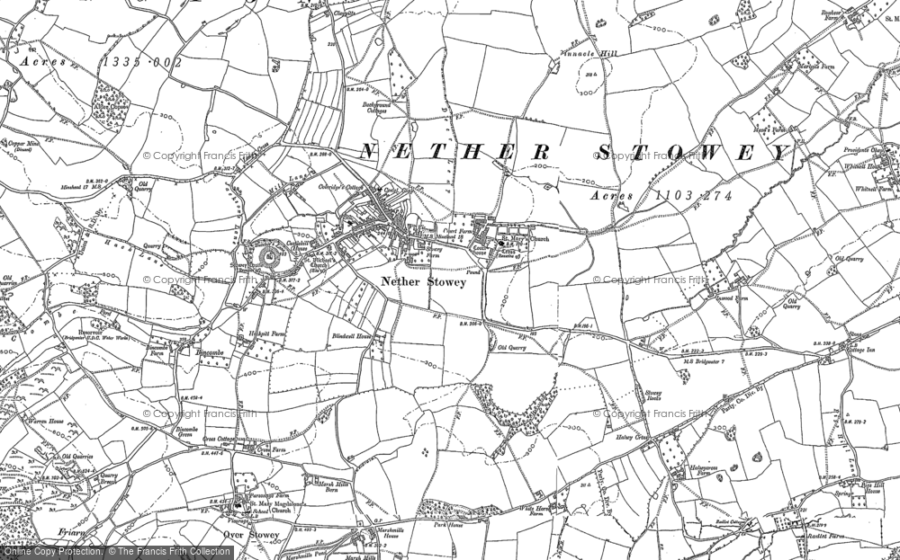 Old Map of Nether Stowey, 1886 in 1886