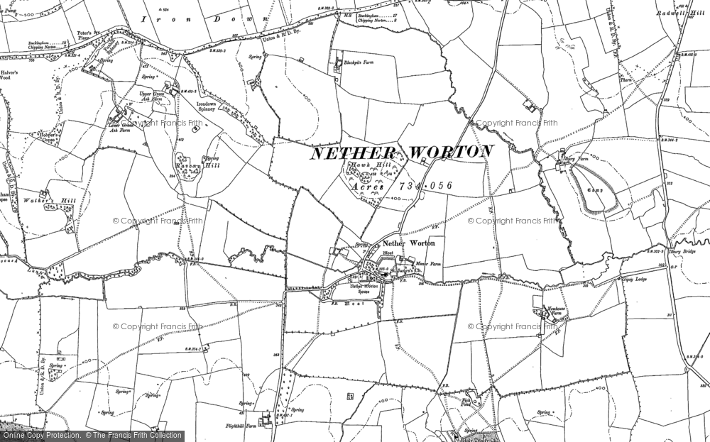 Old Map of Nether Worton, 1898 in 1898