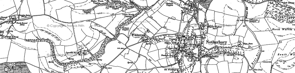 Old map of Netherbury in 1886