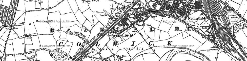 Old map of Colwick Country Park in 1883