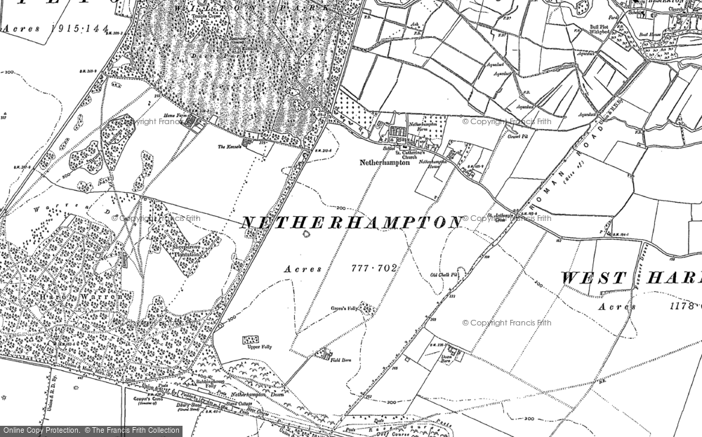 Old Map of Netherhampton, 1900 in 1900