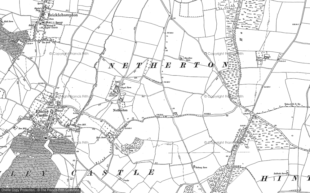 Old Map of Netherton, 1884 in 1884