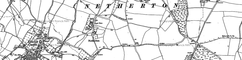 Old map of Netherton in 1884