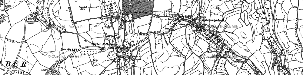 Old map of Buckland Barton in 1887
