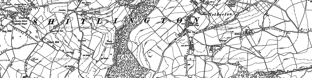 Old map of Horbury Bridge in 1890
