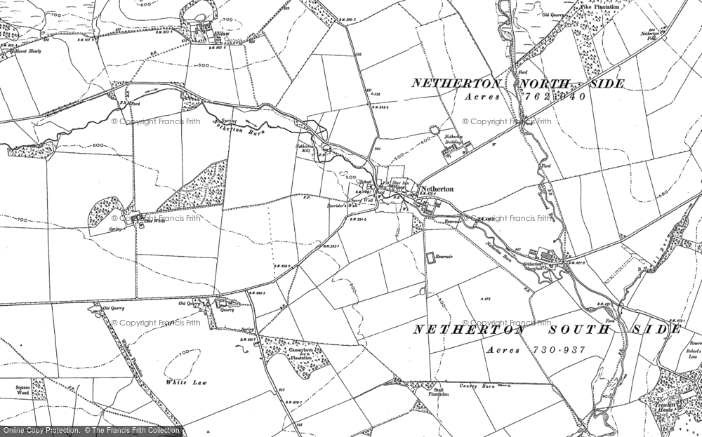 Old Map of Netherton, 1896 in 1896