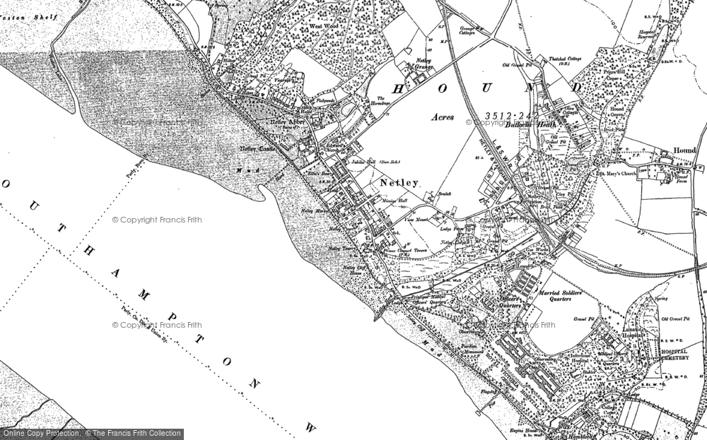 Old Map of Netley, 1895 - 1896 in 1895