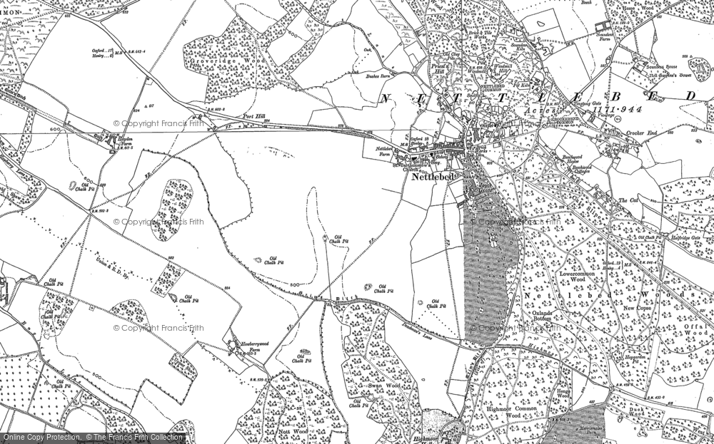 Old Map of Historic Map covering Catslip in 1897