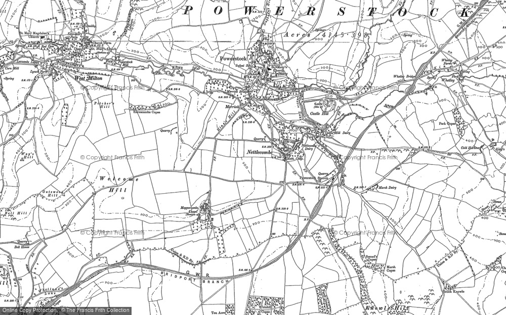 Old Map of Historic Map covering Bell Stone in 1903
