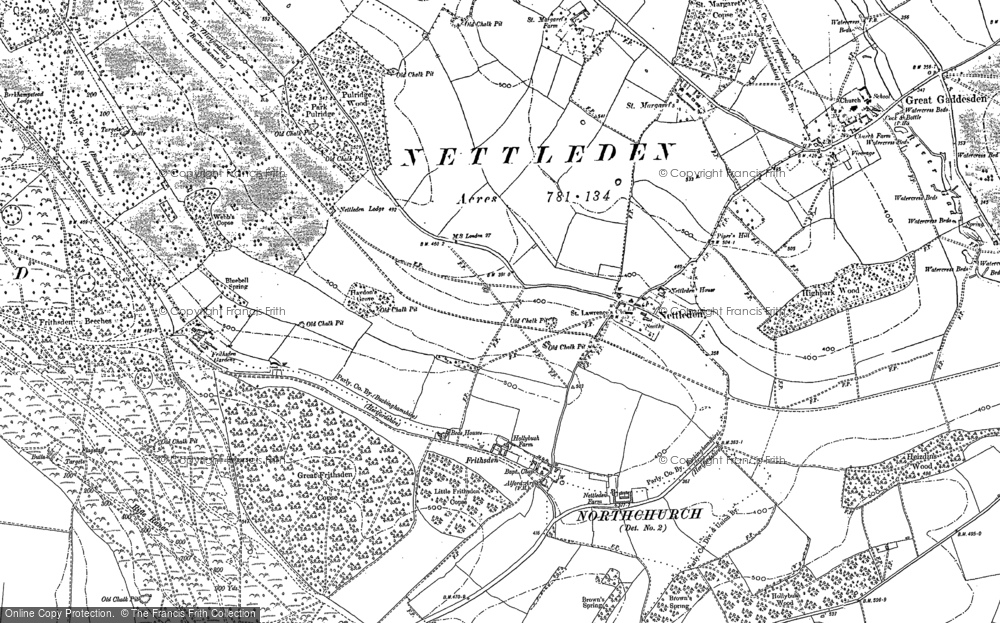 Old Map of Nettleden, 1897 - 1923 in 1897