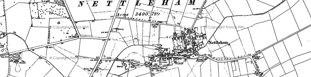 Old map of Nettleham in 1885