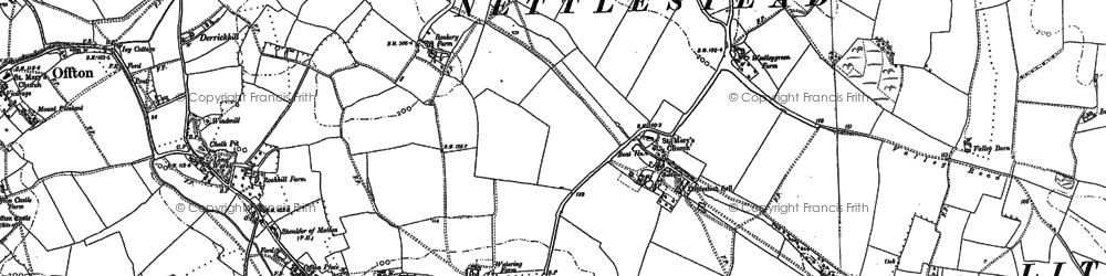 Old map of Nettlestead in 1883