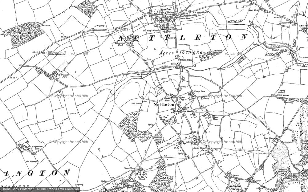 Old Map of Historic Map covering Nettleton Shrub in 1898