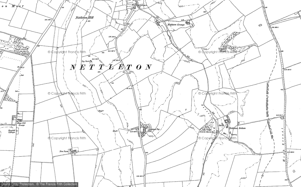 Old Map of Nettleton Top, 1886 - 1887 in 1886