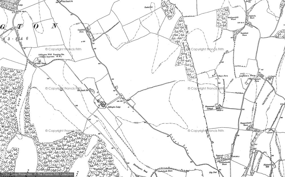 Old Map of New Addington, 1907 - 1908 in 1907