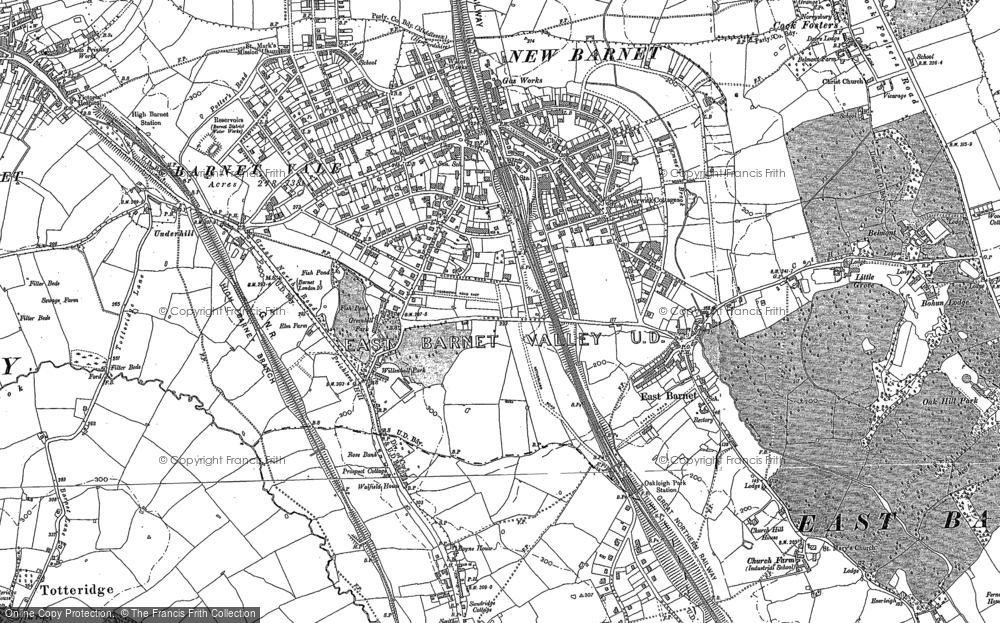 Old Map of New Barnet, 1895 - 1913 in 1895