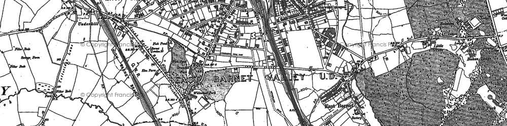 Old map of New Barnet in 1895