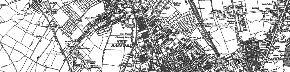 Old map of New Basford in 1881