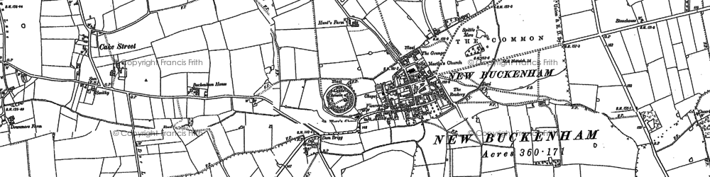 Old map of New Buckenham in 1882