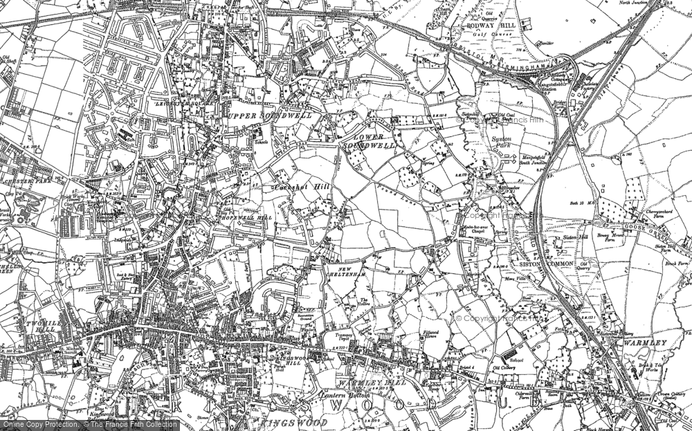 Old Map of Historic Map covering Siston Common in 1881