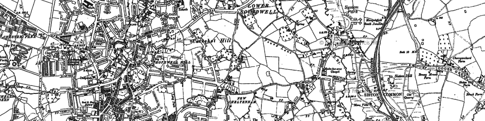Old map of Siston Common in 1881