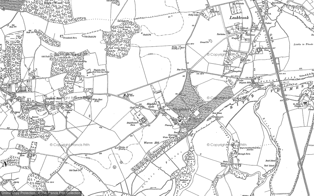 Old Map of Historic Map covering Marsh Lock in 1910