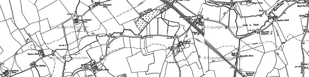 Old map of Roost End in 1896