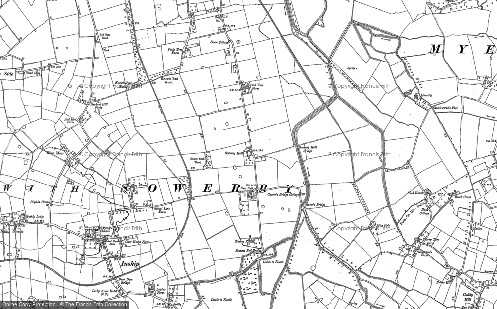 Old Map of Historic Map covering Blue Moor in 1892