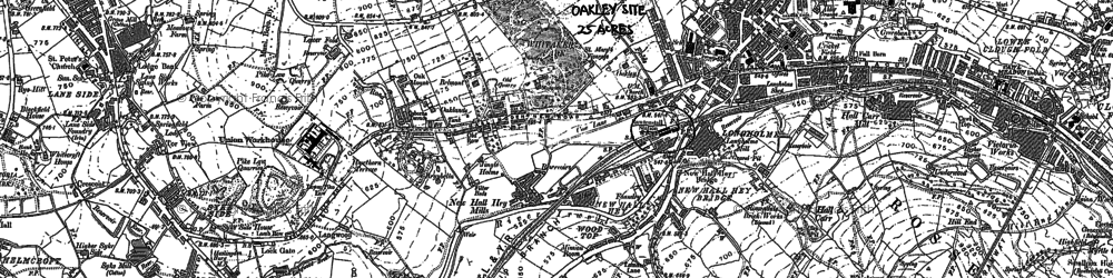 Old map of New Hall Hey in 1891