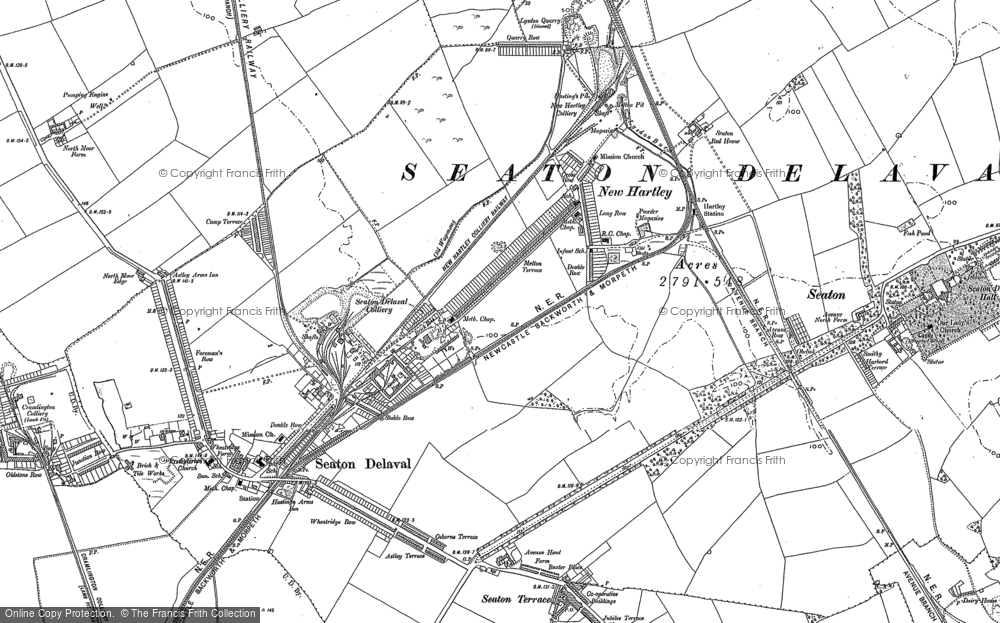 Old Map of New Hartley, 1896 in 1896