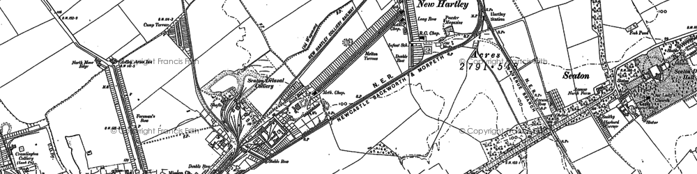 Old map of New Hartley in 1896