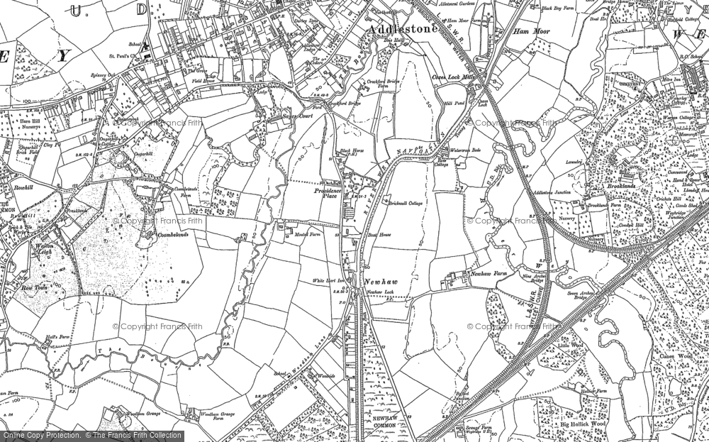Old Map of New Haw, 1895 in 1895