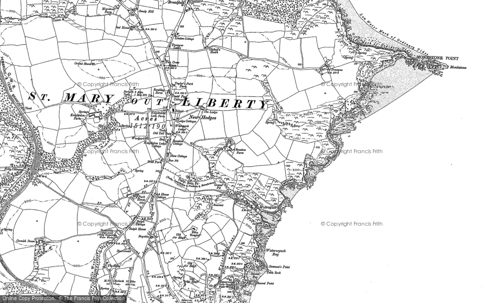 Old Map of New Hedges, 1887 - 1906 in 1887